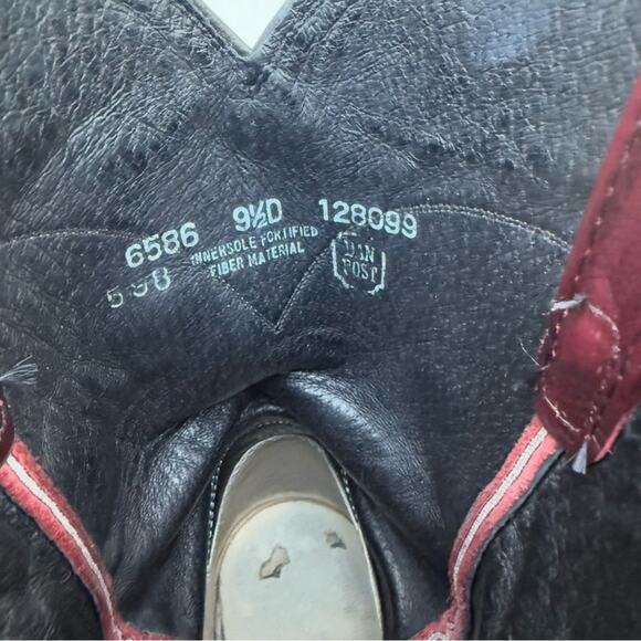 Dan Post Oxblood Maroon Red Leather Cowboy Western Ropers Boots 6586 9 1/2 D - Picture 7 of 7